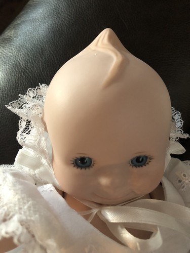 Vintage Kewpie Girl Doll Bisque ALL Porcelain 9” Jointed Arms With Stand