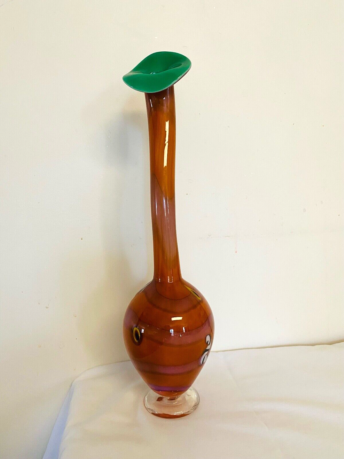 Antonio Garcia Art Glass Goose Neck Jack in the Pulpit