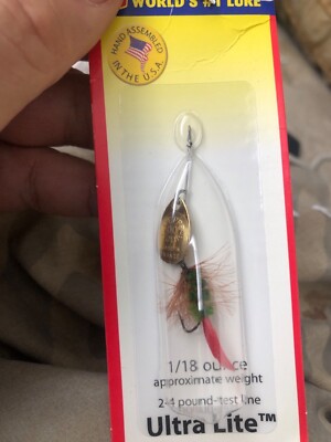 Mepps ultra light wooly worm green MIB 1/18 ounce 2-4 pound weight 00ultra light