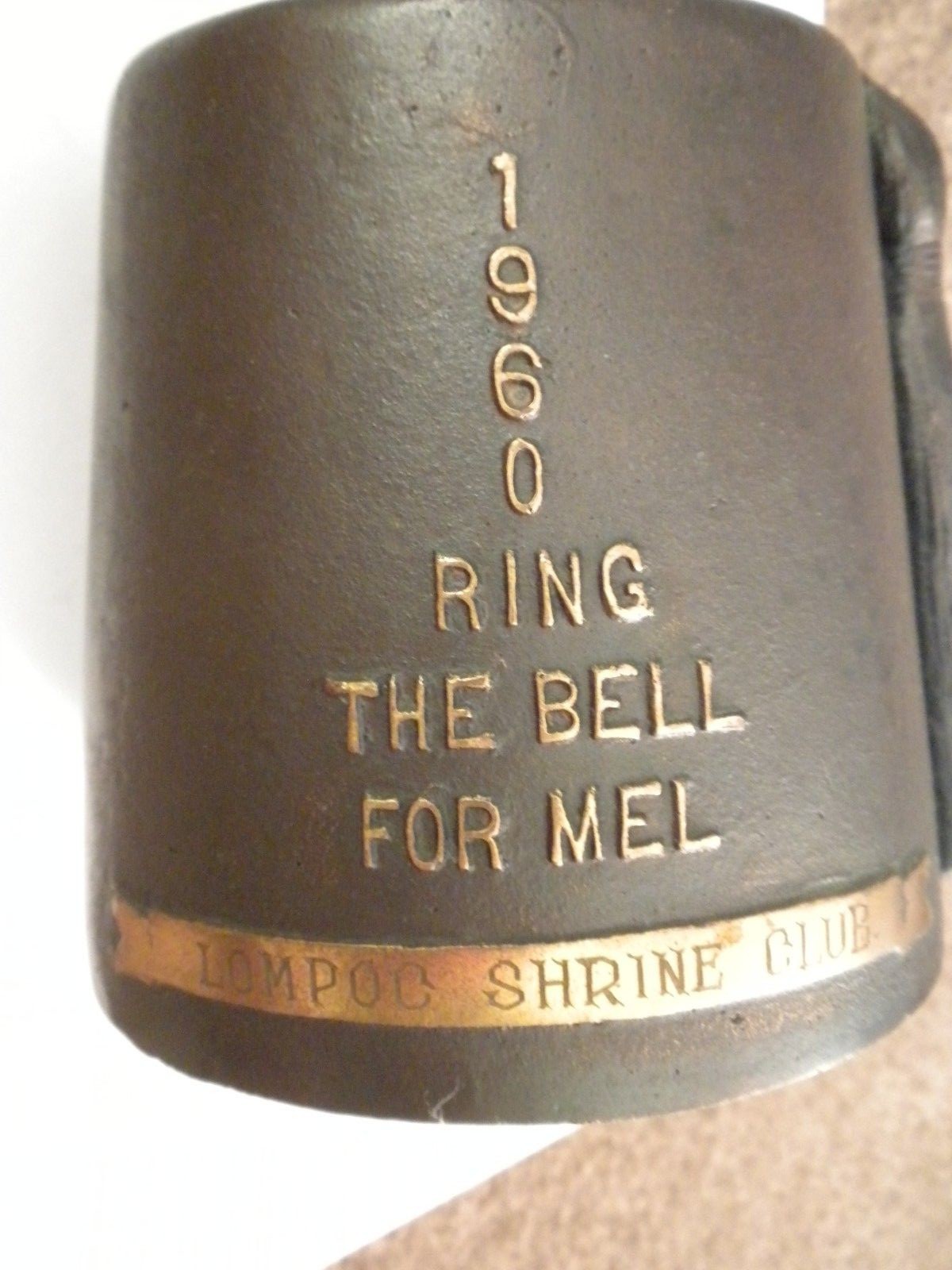 Masonic, Shrine, Shriner Al Malaikah Brass Bell, 1960 