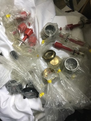 Lot of spare parts of elettro maule oil level indicator + more item 