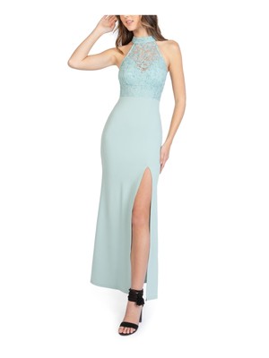 

B DARLIN Womens Aqua Stretch макси вечернее платье-футляр без рукавов для подростков 9\10