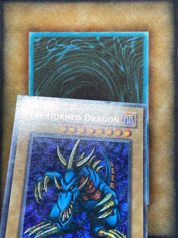 Yugioh Tri-Horned Dragon LOB-000 Secret Rare 1st Ed GLOSSY PRINT