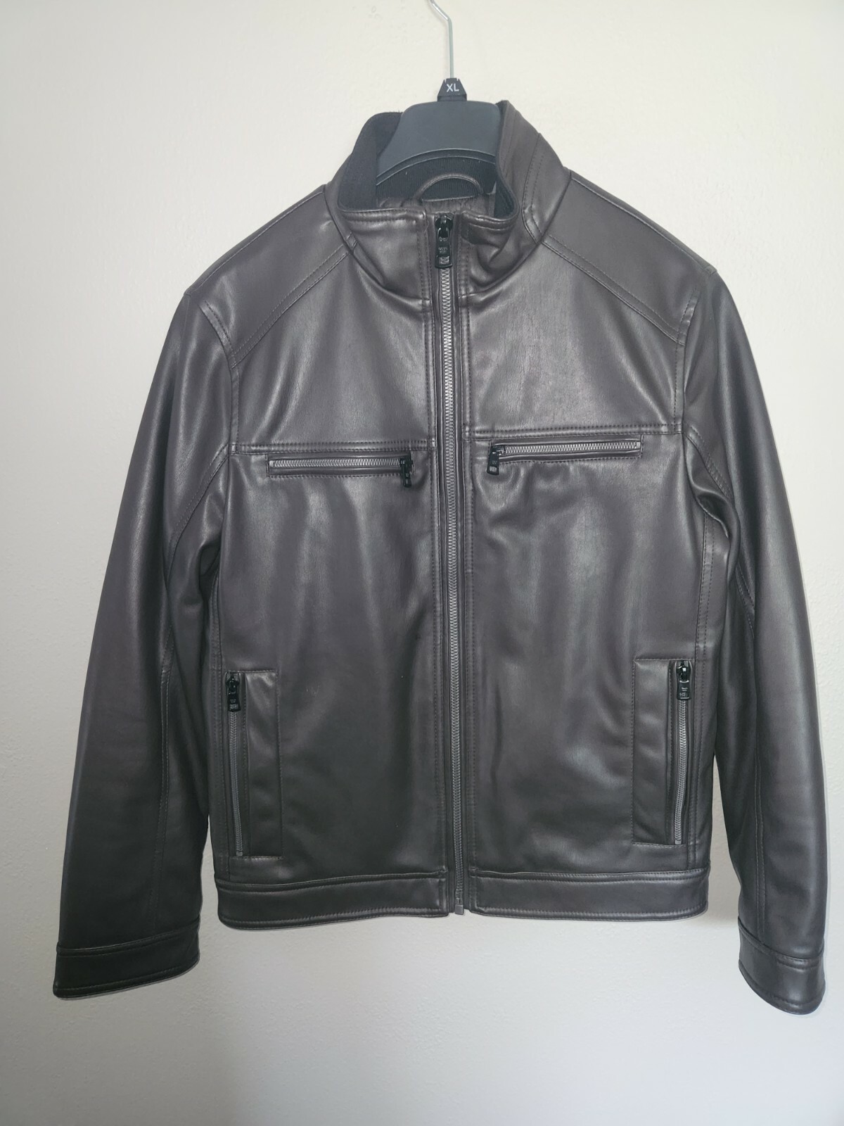Calvin Klein Men's Faux Leather Moto Jacket, Created for Calvin Klein Men's Faux Leather Moto Jacket, Created for
