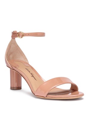 

SALVATORE FERRAGAMO Женские розовые кожаные босоножки на каблуке Tursi со скульптурным каблуком, Розовый, 01N187-682899-1C