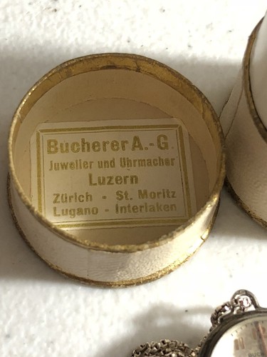 C. Bucherer Swiss Pendant Bubble Ball Watch with Silver Chain Art Deco