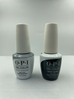 OPI GelColor - Stay Strong Base Coat & Stay Shiny Top Coat Duo New Bottle 2023