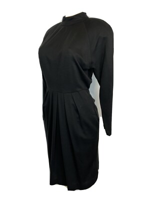 Andrew Harvey Vintage Wool Cotton Padded Shoulder Dress Womens Size 8 Casual