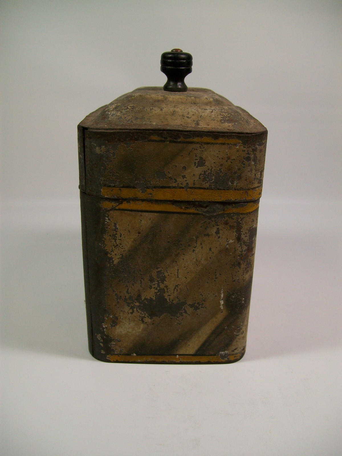 Antique Hand Painted Tole Tea Caddy 19th Century [8077]