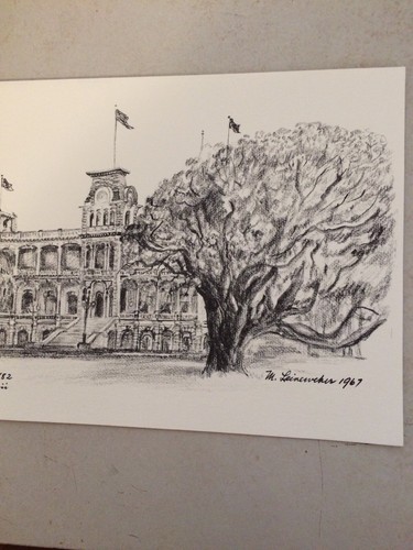 Historic Hawaii Pen & Ink Drawings  Mary Leineweber 3 Note Cards & Envelopes