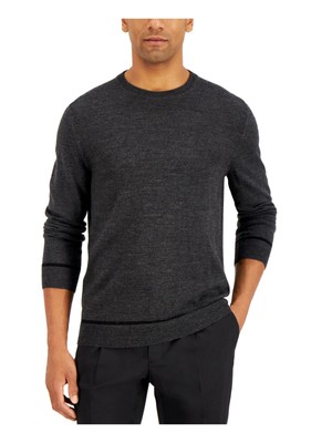 

ALFANI Мужской черный свитер классического кроя с круглым вырезом