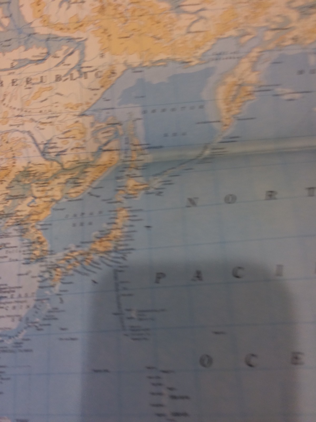 VINTAGE THE WORLD MAP 1937 - One small tear on map