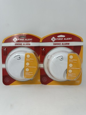 2 Pack FIRST ALERT Battery Powered Smoke Alarm Detector w/ Battery Included