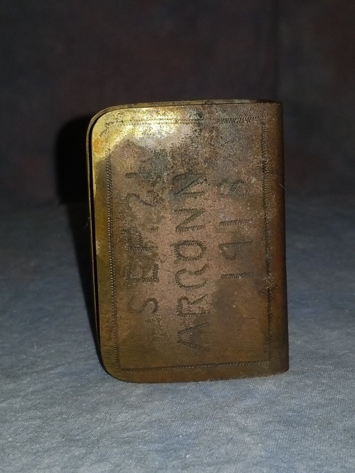 Original *** WWI A 110th Engineers Argonne Sept 21st 1918 Brass Bible clip Rare