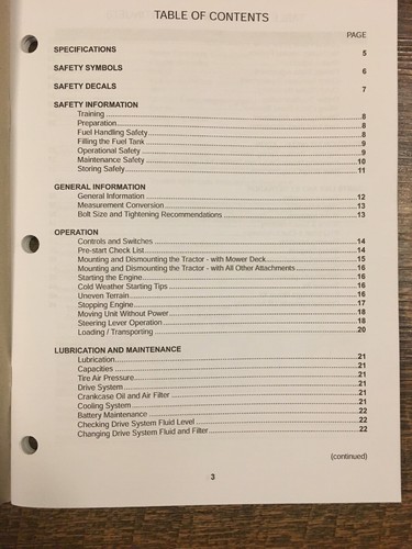 Grasshopper RIDING MOWER MODEL 725 KT Operator's Manual & Parts List