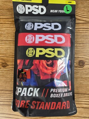 PSD 3 Pack Core Standard Premium Boxer Briefs Men's LARGE (36-38)