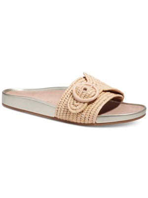 Женские босоножки без застежки KATE SPADE NEW YORK бежевого цвета из рафии Maribelle 7 B