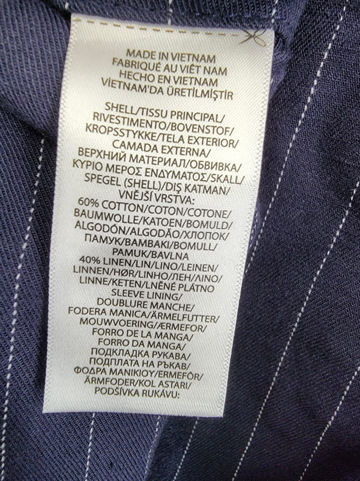 Polo Ralph Lauren Soft Pinstriped Sport Coat Men's 46L Navy Linen Blend Pockets - Picture 13 of 20