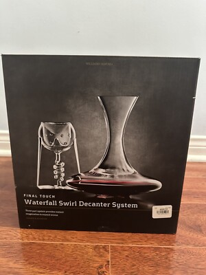 Williams Sonoma Final Touch Waterfall Swirl Decanter System Prof. Grade NIB