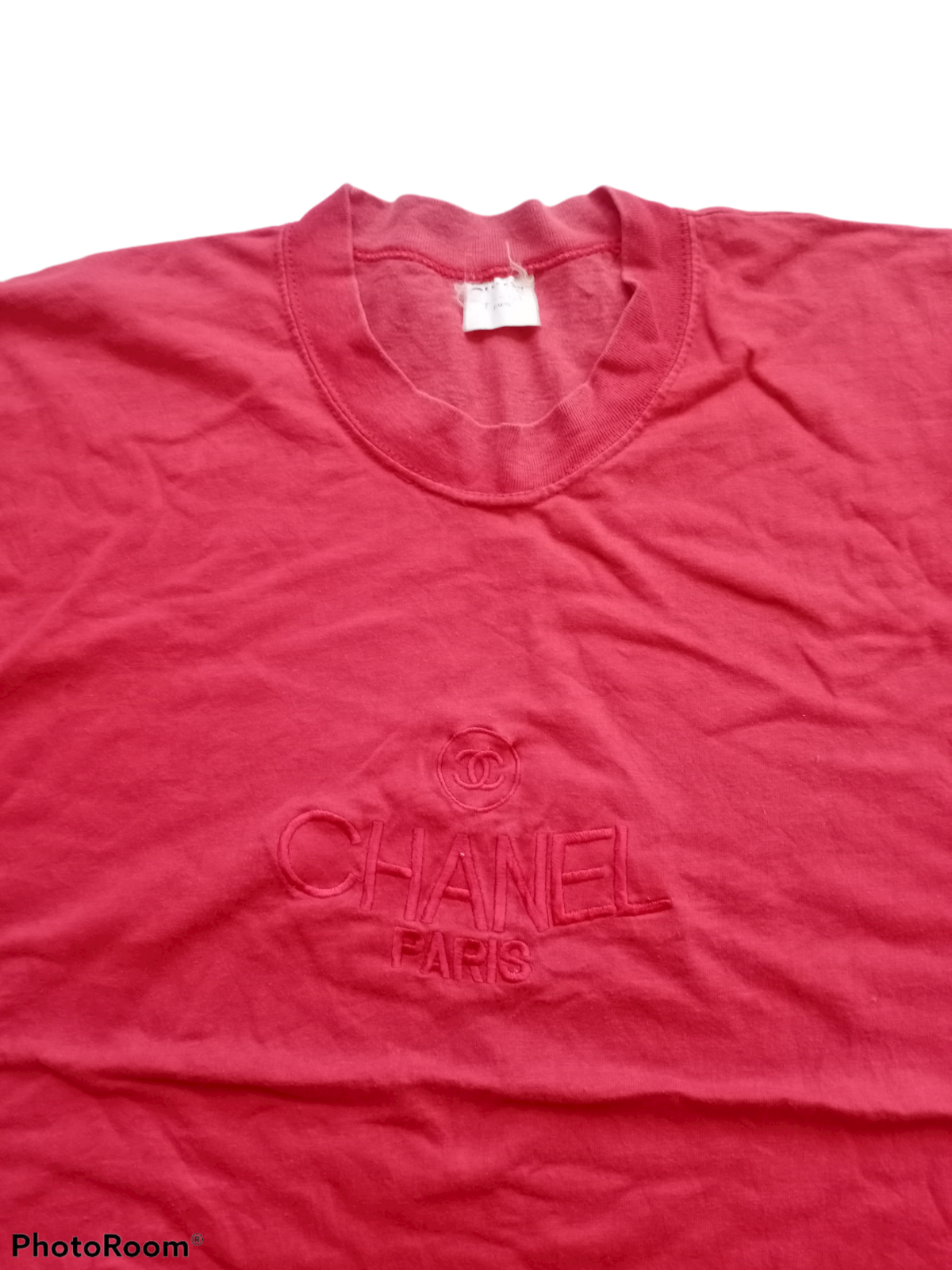 Shirts, Vtg 9s Chanel Paris Embroidered Bootleg Mens Red Xl Tshirt Single  Stitch