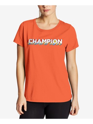 

Женская футболка CHAMPION в рубчик с короткими рукавами и круглым вырезом