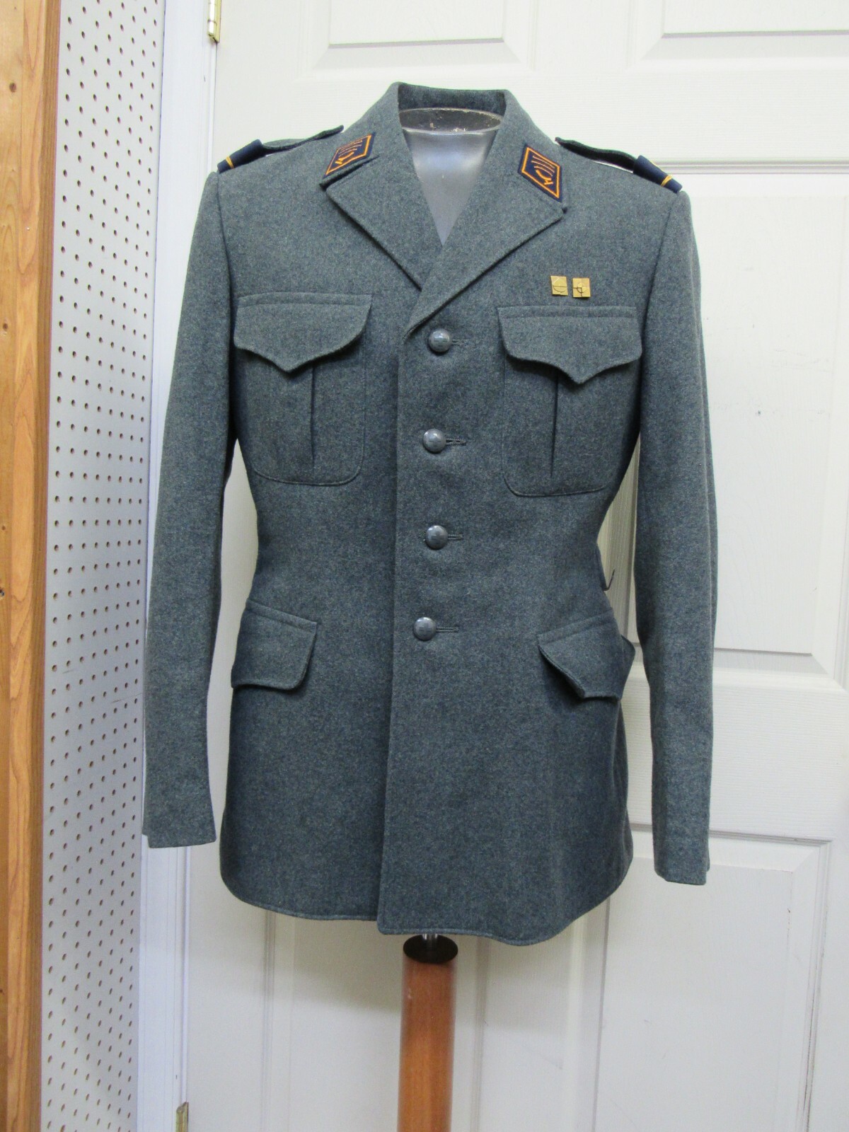 Vintage Swiss Army Wool Tunic Uniform Jacket Coat Radar