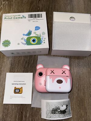 Instant Digital Print Camera for Kids, Upgrade Selfie Pink