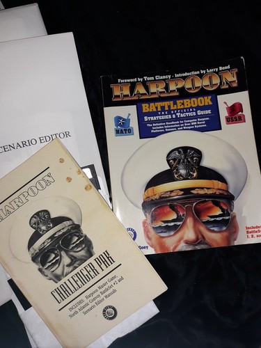 Harpoon Challenger IBM PC Tandy NOTAX MSDOS PAK PC Disks Game Battlebook Vintage
