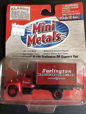 1:87 HO SCALE MINI METALS  INTERNATIONAL R-190  BURLINGTON RR EXPRESS VAN