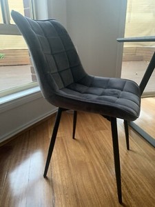 Dining Chairs in Grey Velvet - Selling 6 | Dining Chairs | Gumtree
