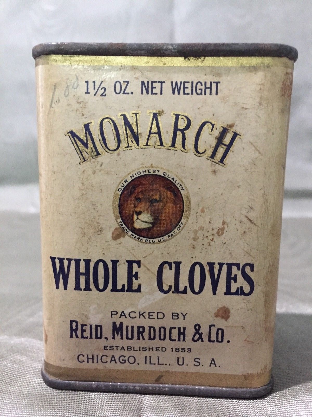 Vintage Monarch Whole Cloves spice tin Reid Murdoch