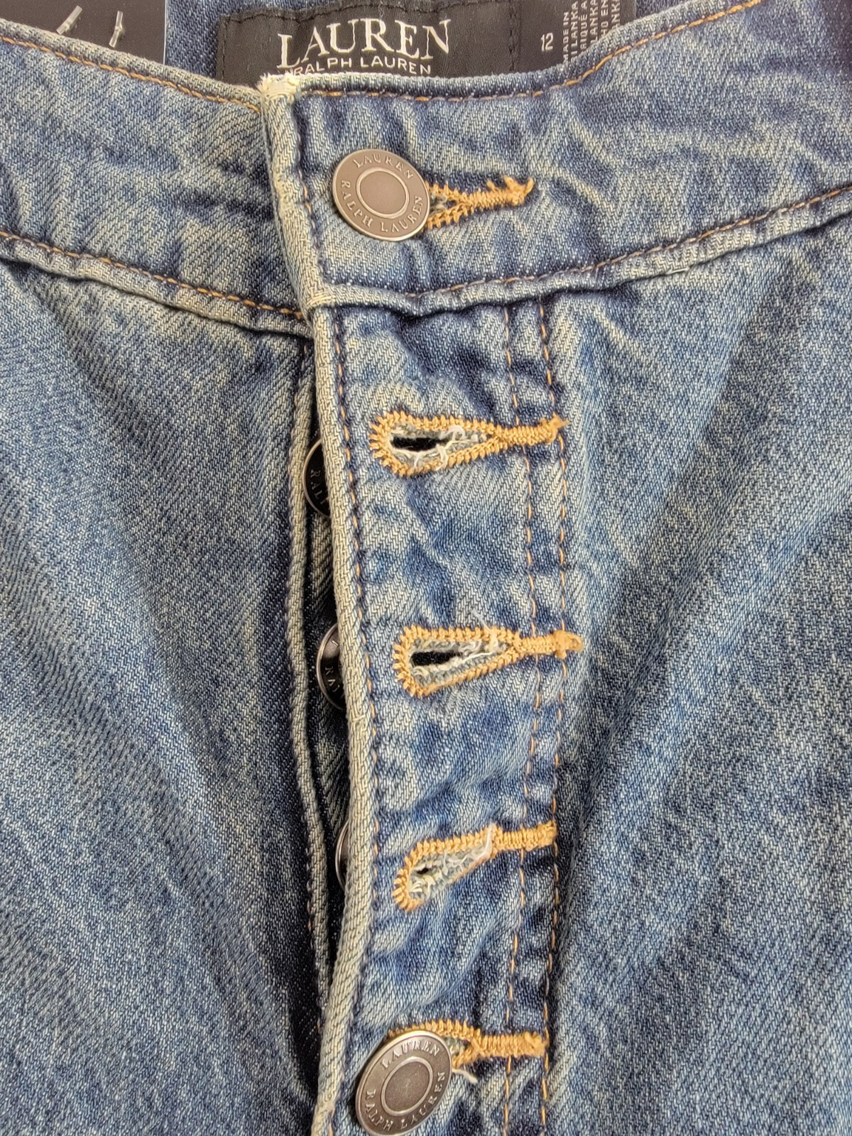Lauren Ralph Lauren High-Rise Flare Jeans Womens 12 Dusk Indigo Denim Button Fly - Picture 10 of 18