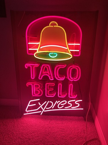 ORIGINAL TACO BELL NEON LIGHT LIGHTED SIGN EXPRESS HARD TO FIND! VINTAGE RARE