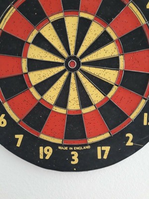 Vintage Antique Dart Board Dartboard Double Sided Baseball Game Made In England