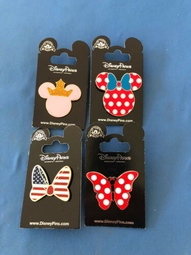 ICONS BUTTERFLY BOW   Disney Pin LOT of 4 pins Set  #7 NEW on  Cards AUTHENTIC 