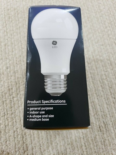 GE LED 2 Pack A Shape Bulb, 60W uses 10.5w, 5 year warranty, 800 Lumens-Dimmable