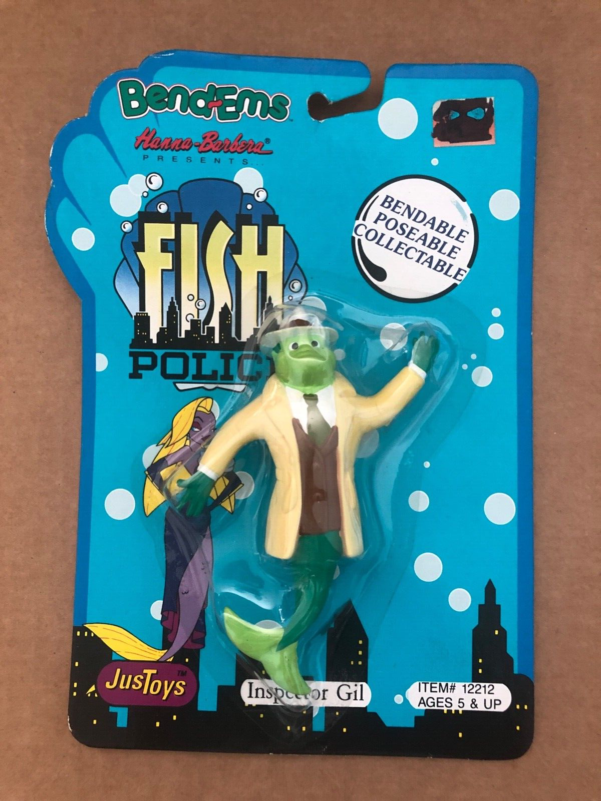 1992 Hanna Barbera BEND-EMS Fish Police Justoys INSPECTOR