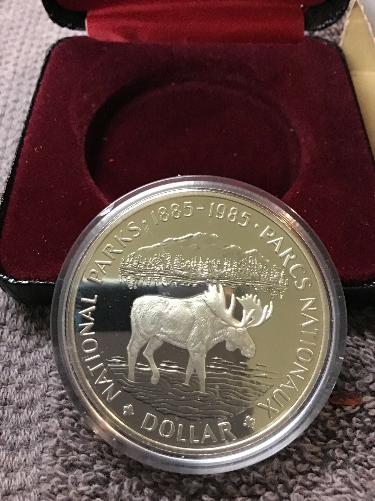 1885-1985 ROYAL CANADIAN MINT NATIONAL PARKS SILVER DOLLAR .500 FINE SILVER