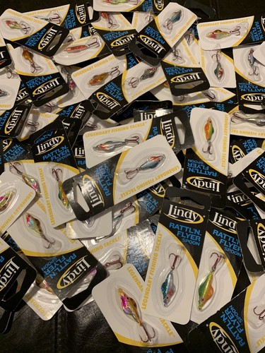 Qty 1-12 Lindy Rattl'n Flyer Ice Jigs Jigging Spoon Fishing Lures (ASSORTED)