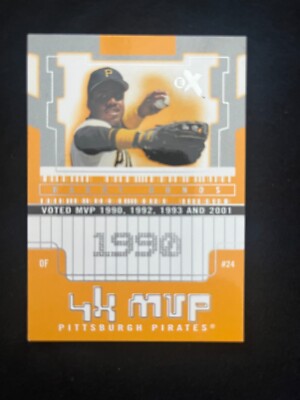 Barry Bonds 2002 E-X Barry Bonds 4 MVP #1 of 4 BB #d 1144/1990