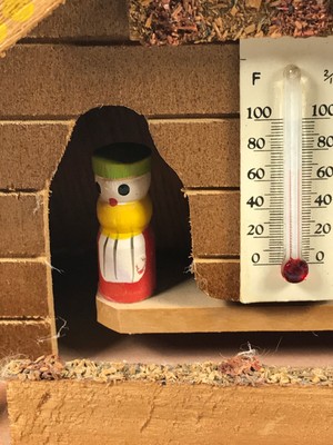 Vintage wood hand-carved japan weather wizard predictor folk art