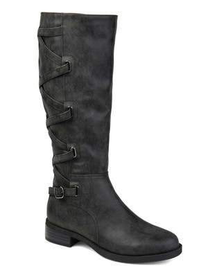 

JOURNEE COLLECTION Женские темно-синие ботинки с зигзагообразным узором Carly, миндалевидный носок и блочный каблук, размер 9 м, Navy, CARLY-BOOT