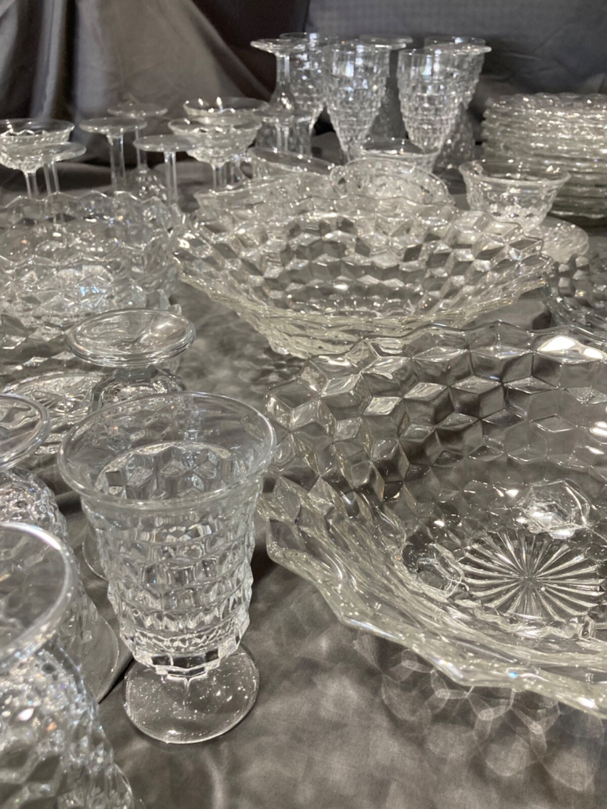 アメリカヴィンテージ Fostoria Glass クリーマー&シュガー アメリカヴィンテージ Fostoria Glass クリーマー&シュガー