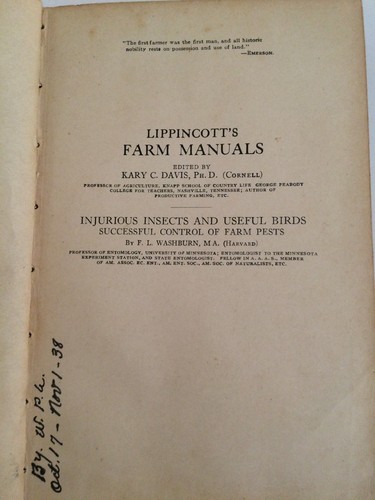 Lippincott’s Farm Manual Injurious Insects and Useful Birds