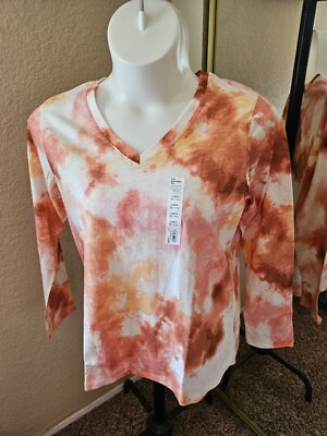 SONOMA Goods for Life NWT Size XL Long Sleeve Multicolored Tie-Dye V Neck