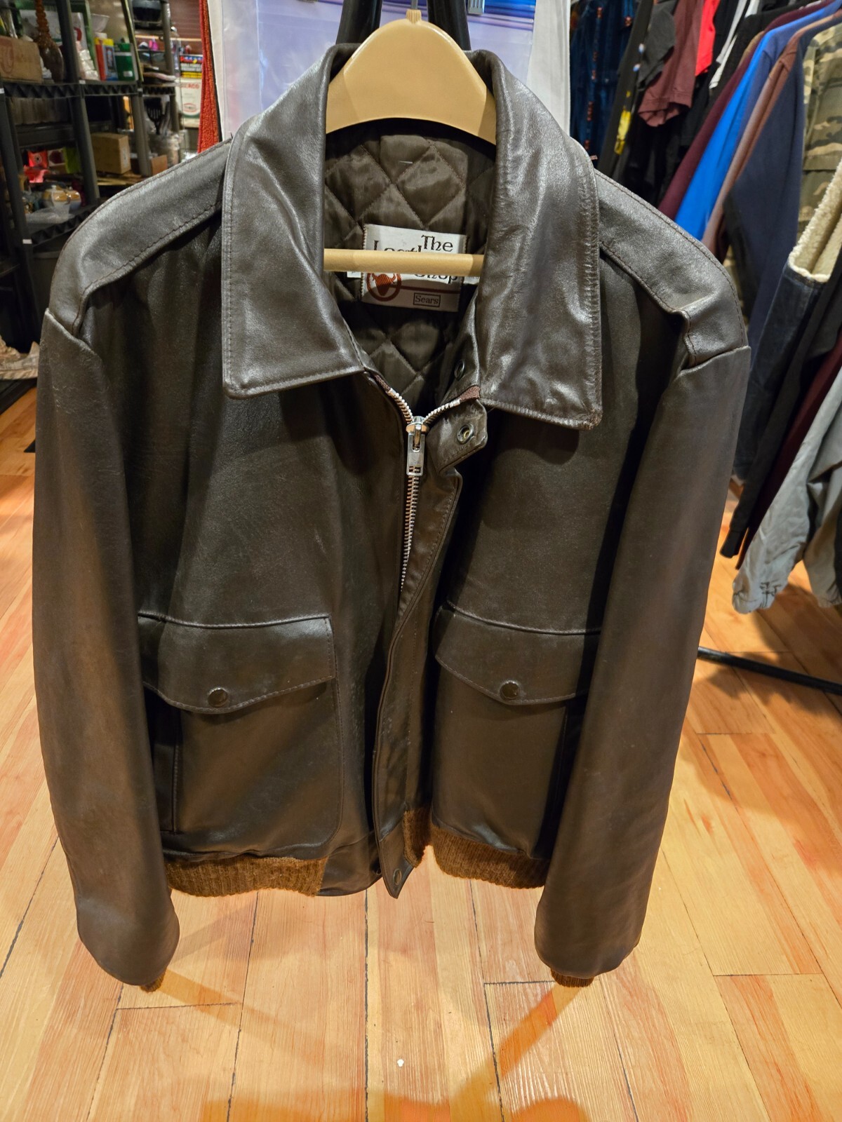 sears レザージャケット VTG Sears Western Wear Leather Jacket Size 46 Tall 80's | eBay