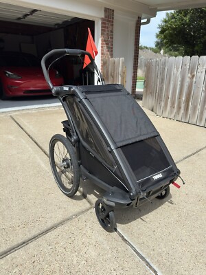 RARE Thule Chariot Sport 1 Bike Trailer / Stroller / Running Stroller/Black LTD
