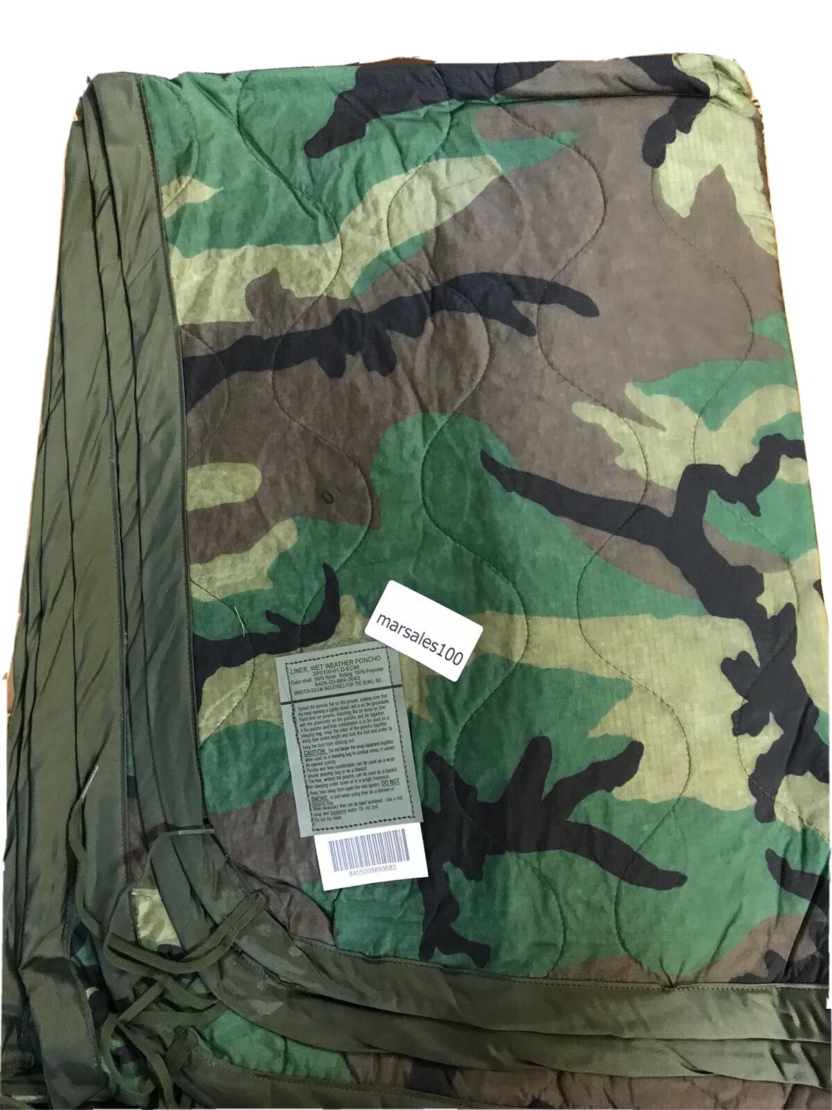 new Genuine US Military Surplus USGI Woodland Camo Poncho Liner WOOBIE