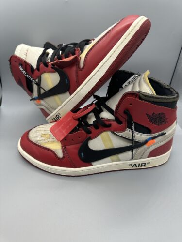 NIKE AIR JORDAN 1 OFF-WHITE AA3834-101 CHICAGO RED THE TEN NIKE AIR JORDAN 1 OFF-WHITE AA3834-101 CHICAGO RED THE TEN