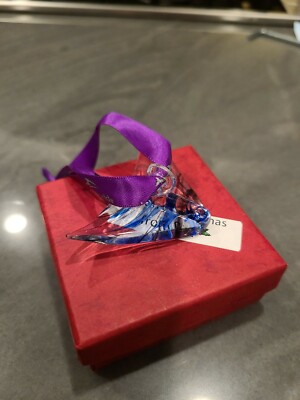 SeaWorld Aquatica Manta Passholder Glass Christmas Holiday Ornament NEW